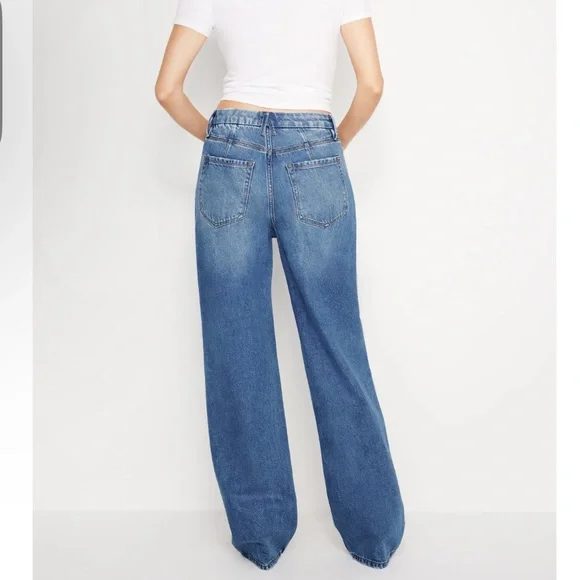 NWT GOOD AMERICAN Good 90s Slouchy Rigid Denim Jeans - 18